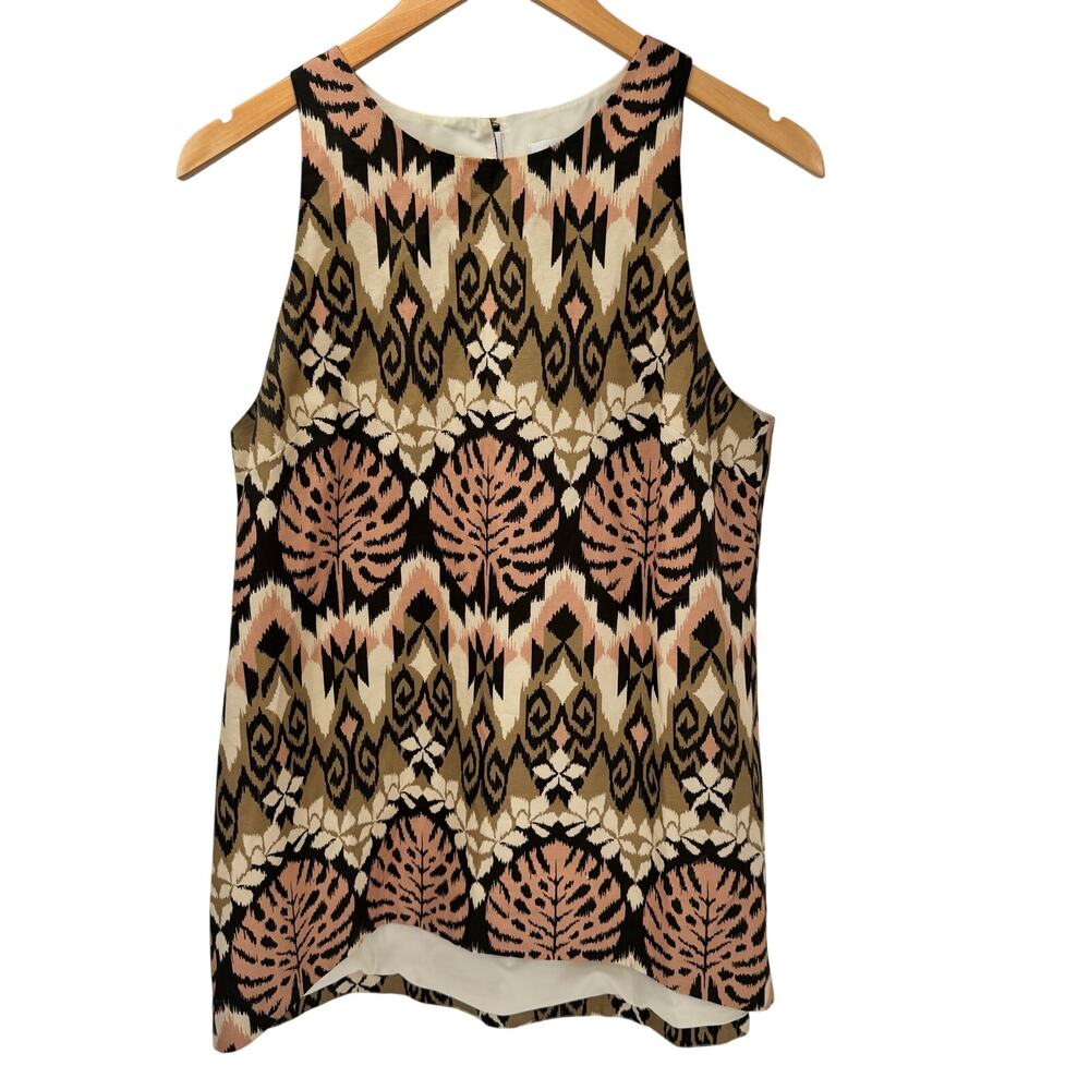 Tyler Boe Top‎ Womens Medium Sleeveless Tunic Linen Blend Melissa Tank Coastal